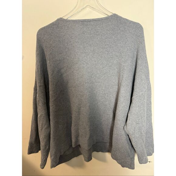 J.Jill Pure Jill Cotton Cashmere Blend Pullover Sweater Womens Large Gray Kimono - Picture 4 of 5